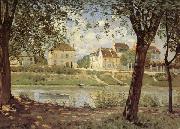Alfred Sisley Village on the Banks of the Seine oil painting on canvas